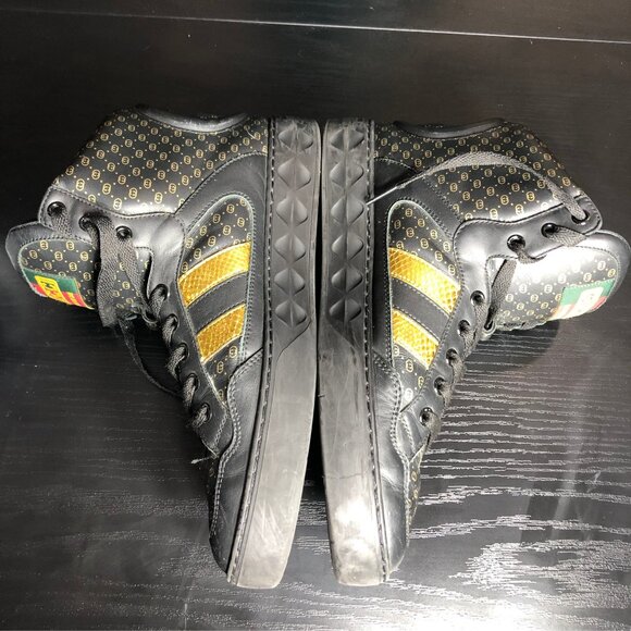 Gucci Dapper Dan GG High Top Men's Sneaker Black Gold Monogram 536839 7 03H US 8 - Picture 6 of 9